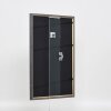 Efecto Marco de madera maciza Perfil 25 gris 20x20 cm Vidrio de museo