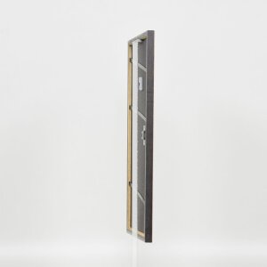 Efecto marco de madera maciza perfil 25 nuez marrón 20x20 cm cristal de museo