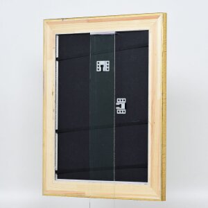 Efecto marco de madera perfil 95 oro 20x20 cm cristal antirreflejos