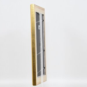 Efecto marco de madera perfil 95 oro 20x20 cm cristal antirreflejos