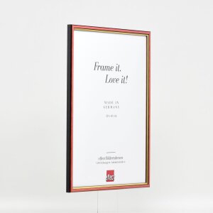 Efecto marco de madera perfil 23 rojo 20x25 cm cristal antirreflejo