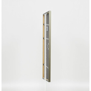 Efecto marco de madera maciza perfil 29 plata 20x25 cm cristal transparente