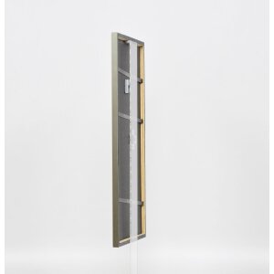 Efecto marco de madera maciza perfil 29 plata 20x25 cm cristal acrílico