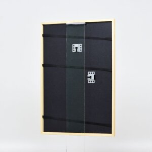 Efecto marco de madera maciza perfil 20 natural 20x25 cm cristal de museo