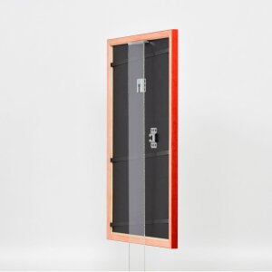 Efecto marco de madera perfil 89 rojo 20x25 cm cristal de museo