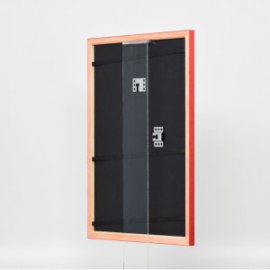 Efecto marco de madera perfil 89 rojo 20x25 cm cristal de museo