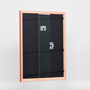 Efecto marco de madera perfil 89 rojo 20x25 cm cristal de museo