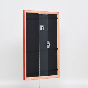 Efecto marco de madera perfil 89 rojo 20x25 cm cristal de museo