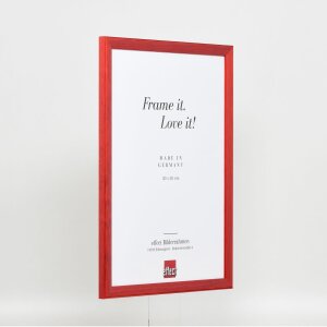 Efecto marco de madera perfil 89 rojo 20x25 cm cristal de museo
