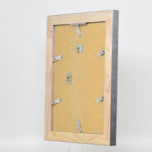 Efecto marco de madera maciza perfil 28 plata 20x25 cm cristal antirreflejos
