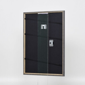 Efecto marco de madera maciza perfil 25 nuez marrón 20x28 cm cristal transparente