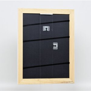 Efecto Marco de madera maciza Perfil 30 blanco 20x28 cm Vidrio de museo