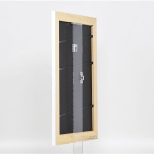 Efecto Marco de madera maciza Perfil 30 blanco 20x28 cm Vidrio de museo