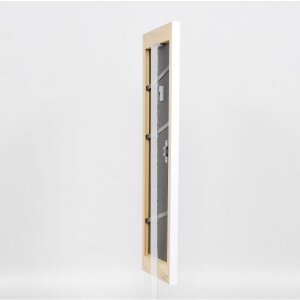 Efecto Marco de madera maciza Perfil 30 blanco 20x28 cm Vidrio de museo