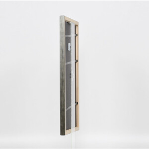 Efecto Marco de madera Perfil 2070 Museo de vidrio 20x28 cm plata