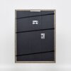 Efecto Marco de madera maciza Perfil 25 gris 20x30 cm Vidrio de museo