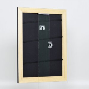 Efecto Marco de madera maciza Perfil 30 negro 20x30 cm Vidrio de museo