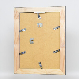 Efecto marco de madera maciza perfil 28 plata 20x30 cm cristal transparente