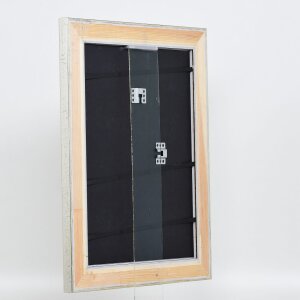 Efecto marco de madera perfil 95 plata 20x30 cm cristal antirreflejos