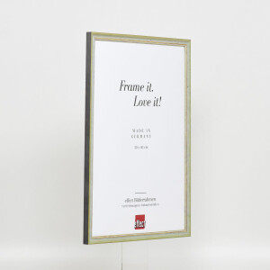 Efecto marco de madera maciza Perfil 25 verde 21x28 cm cristal antirreflejos