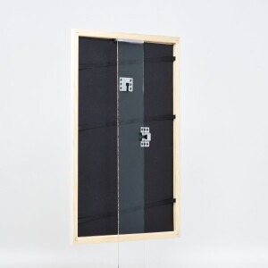 Efecto marco de madera perfil 32 blanco 21x28 cm cristal de museo