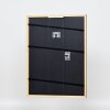 Efecto marco de madera maciza perfil 22 marrón-oro 21x29,7 cm cristal antirreflejos