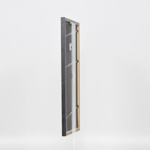 Efecto marco de madera maciza perfil 25 gris 21x29,7 cm cristal transparente