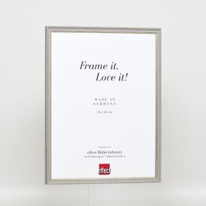 Efecto marco de madera maciza perfil 25 gris 21x29,7 cm cristal transparente