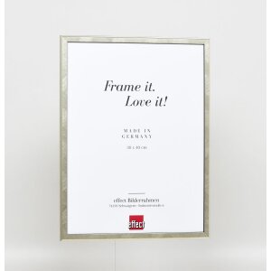 Efecto marco de madera maciza perfil 29 plata 21x29,7 cm cristal antirreflejos