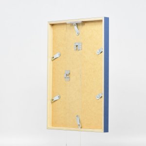 Efecto marco de madera perfil 35 azul 21x29,7 cm cristal de museo
