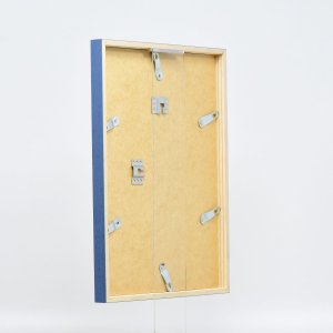 Efecto marco de madera perfil 35 azul 21x29,7 cm cristal de museo