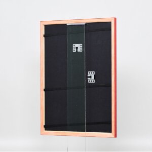 Efecto marco de madera perfil 89 rojo 21x29,7 cm cristal de museo