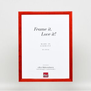 Efecto marco de madera perfil 89 rojo 21x29,7 cm cristal de museo