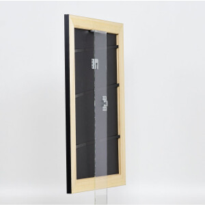 Efecto marco de madera maciza perfil 30 negro 21x29,7 cm cristal de museo