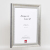 Efecto marco de madera maciza perfil 28 plata 23x70 cm cristal antirreflejos