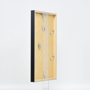 Efecto marco de madera perfil 35 negro 24x30 cm cristal de museo
