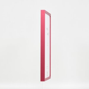 Efecto marco de madera perfil 35 rojo 24x30 cm cristal de museo