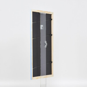 Efecto marco de madera perfil 32 azul 24x30 cm cristal de museo