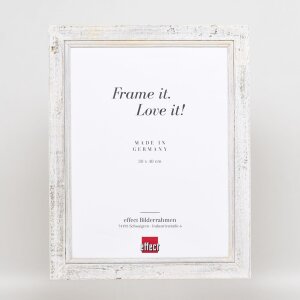 Portarretratos efecto madera maciza 2240 blanco 24x30 cm cristal antirreflejos