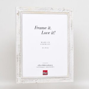 Portarretratos efecto madera maciza 2240 blanco 24x30 cm cristal antirreflejos