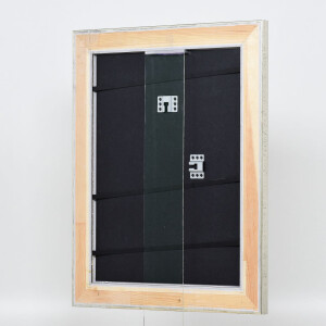 Efecto marco de madera perfil 95 plata 24x30 cm cristal antirreflejos