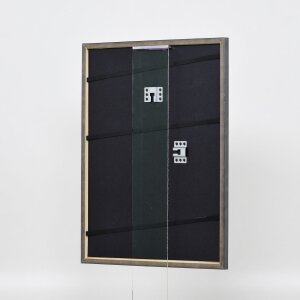 Efecto marco de madera maciza perfil 25 gris 25x35 cm cristal de museo