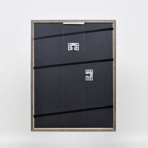 Efecto marco de madera maciza perfil 25 gris 25x35 cm cristal de museo