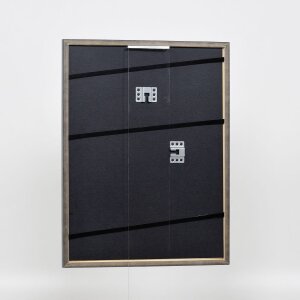 Efecto marco de madera maciza perfil 25 gris 25x35 cm cristal de museo