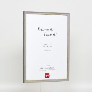 Efecto marco de madera maciza perfil 25 gris 25x35 cm cristal de museo