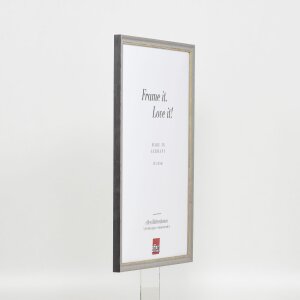 Efecto marco de madera maciza perfil 25 gris 25x35 cm cristal de museo