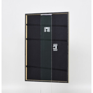 Efecto marco de madera maciza perfil 29 plata 25x35 cm cristal de museo