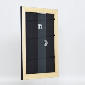 Efecto marco de madera maciza perfil 30 negro 25x35 cm cristal de museo