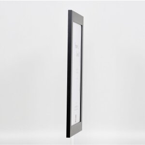 Efecto marco de madera maciza perfil 30 negro 25x35 cm cristal de museo