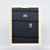 Efecto marco barroco de madera perfil 37 blanco 25x35 cm cristal de museo